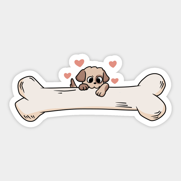 Dog and bone Sticker by KammyBale